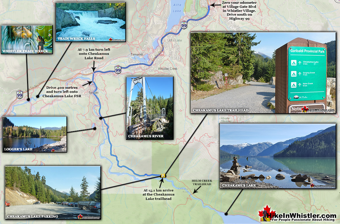 Cheakamus Lake Trailhead Map